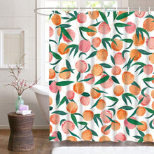 Peach Shower Curtains, Allover Fruits Shower Curtain Cute Bright Colorful Design Peachy Pink 72