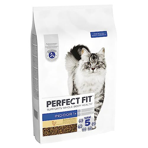 Perfect Fit Indoor Adult 1+ Complete Dry Cat Food for Adult Cats Aged 1+ Years, Rich in Chicken, 1 Bag (7 kg)