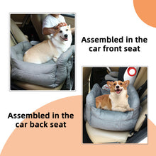 Pet Dog Car Seat Booster Car Bed with 3 Storage Pockets Travel