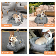 Pet Dog Car Seat Booster Car Bed with 3 Storage Pockets Travel