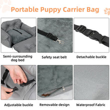 Pet Dog Car Seat Booster Car Bed with 3 Storage Pockets Travel