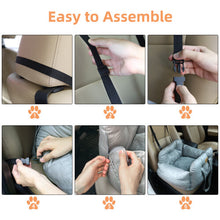 Pet Dog Car Seat Booster Car Bed with 3 Storage Pockets Travel