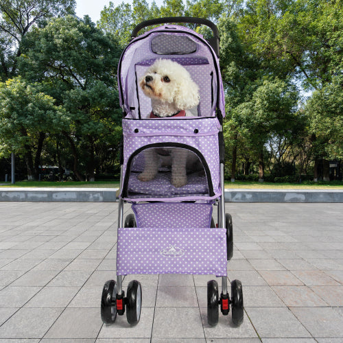 Pet Dog Puppy Stroller Pram Pushchair in Purple