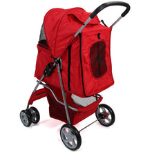 Pet Dog Puppy Stroller Pram Pushchair in Red Easipet