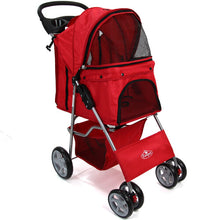 Pet Dog Puppy Stroller Pram Pushchair in Red Easipet