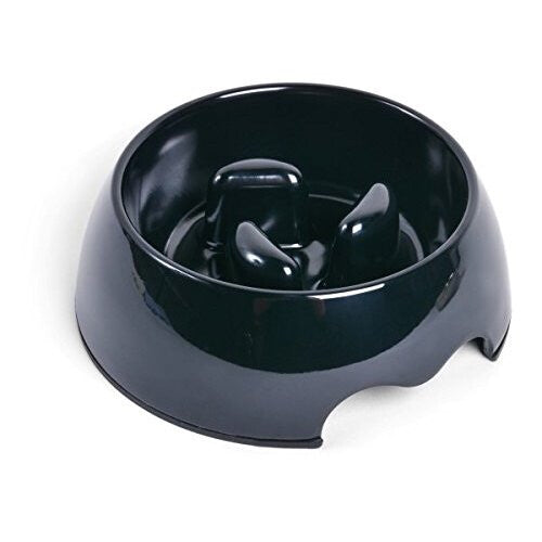 Petface Anti Gulping Dog Bowl, 400 ml, Medium, Black