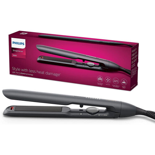 Philips Series 5000 hair straightener with ThermoShield technology in black [model BHS510/00