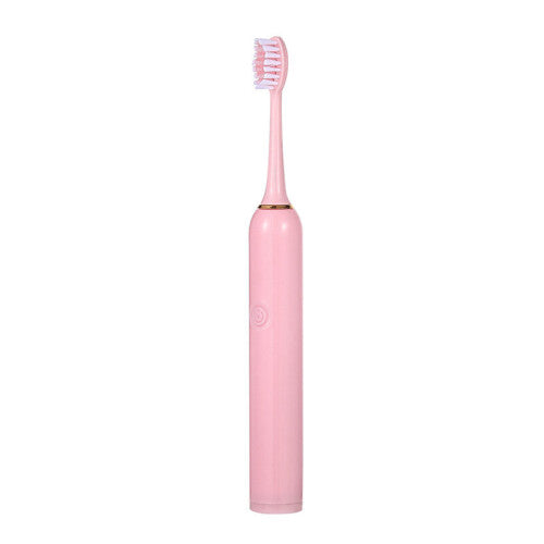 (Pink) 2pcs Electric Toothbrush Sonic Vibration