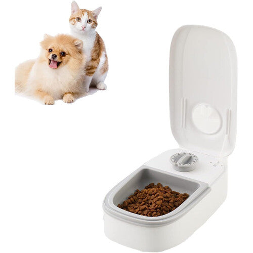 (Pink) 350ml Automatic Pet Feeder, Built-in Timers For Dogs Cats