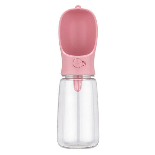 (Pink-550ML) Dog Water Bottle Drinking Cup Puppy Outdoor Portable