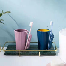 (PINK) Creative Plastic Toothbrush Cup Mouthwash Cup Couple Type Household Bathroom Toothbrush Cup Water Cup