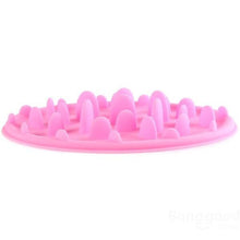 (Pink) Dog Cat Slow Eating Feeder Anti Choke Pets Bowl Feed Dish Puppy Silicone Gulp