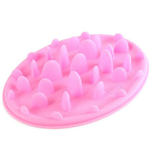 (Pink) Dog Cat Slow Eating Feeder Anti Choke Pets Bowl Feed Dish Puppy Silicone Gulp