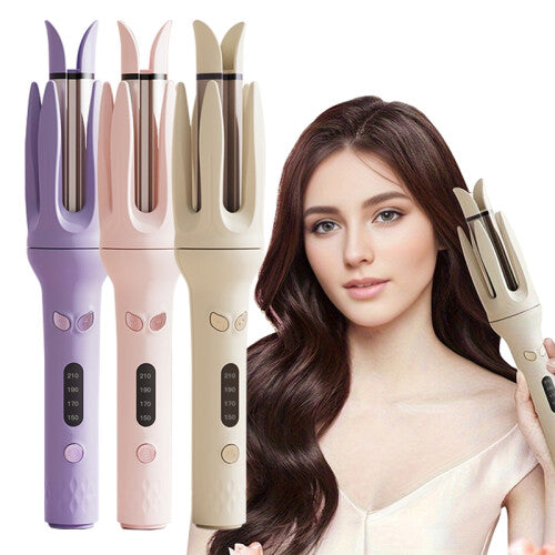 (Pink, EU) Negative Ions Automatic Hair Curler 28mm Electric Ceramic Curling Hair Stick Rotating Curl Waves Anti-Tangle Curling Iron Styler