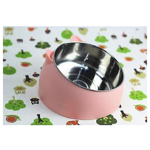 (Pink) Heated Water Bowl, Stainless Steel Dog Bowl, Heated Water Bowl For Dogs, Heated Frost Protection Drinking Bowl