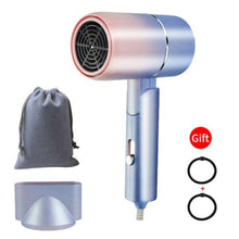 (Pink plus bag) Mini Travel Portable Handle Air Blow Dryer with Air Collecting Nozzel