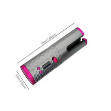 (Pink) Portable Wireless Auto-Rotating Hair Curling Wand