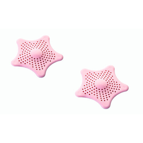 (pink) Two or Four Star-Shape Silicone Sink and Shower Drain Covers