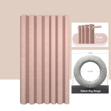 (pink, W120xH180cm) Imitation Linen Shower Curtain With Big Rings Bathroom Waterproof Thick Fabric Bath Curtains Bathtub Large Modern Bathing Cover