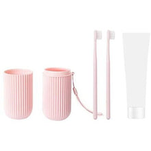 (Pink+Green) 2PCS Pack Travel Toothbrush Case and Carrier, Portable Business Trips Wash Cup Holder Organizer for Trips and Daily Use