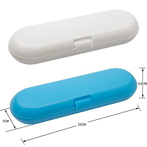 Plastic Electric Toothbrush Travel Case for Oral-B Pro Series, 2 Packs (Blue&White)