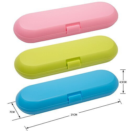 Plastic Electric Toothbrush Travel Case for Oral-B Pro Series, 3 Packs (Blue&Pink&Green)