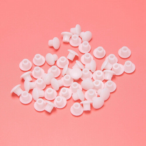 Plastic Round Shaped Cover Screw Cap Lid White 100Pcs for 5mm Dia Hole