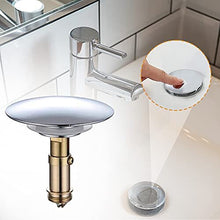 Pop Up Bath Plug, Universal Sink Plug 66mm Push Stopper with 28mm Bouncing Core Metal Sink Plug for Bath Bathroom Kitchen Sewers Sink