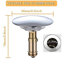 Pop Up Bath Plug, Universal Sink Plug 66mm Push Stopper with 28mm Bouncing Core Metal Sink Plug for Bath Bathroom Kitchen Sewers Sink