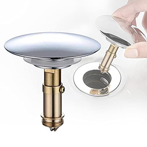 Pop Up Bath Plug, Universal Sink Plug 66mm Push Stopper with 28mm Bouncing Core Metal Sink Plug for Bath Bathroom Kitchen Sewers Sink