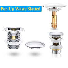 Pop Up Click Clack Sprung Plug Stopper ,Bathroom Basin Sink Drain Plug Stopper ,Waste Push Button Brass Slotted Plug for Washbasin Kitchen Bathroom