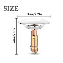 Pop Up Click Clack Sprung Plug Stopper ,Bathroom Basin Sink Drain Plug Stopper ,Waste Push Button Brass Slotted Plug for Washbasin Kitchen Bathroom