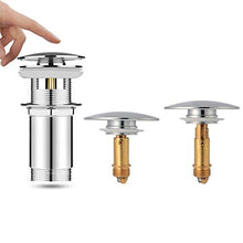 Pop Up Click Clack Sprung Plug Stopper ,Bathroom Basin Sink Drain Plug Stopper ,Waste Push Button Brass Slotted Plug for Washbasin Kitchen Bathroom