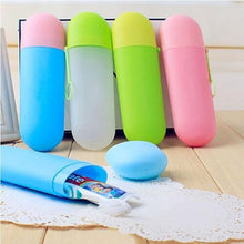 Practical Organizer Travel Camping Bath Toothbrush Toothpaste Holder Cover Protect Case Box Water Cup Transparent & Green