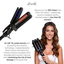 PRO Waver 32mm I Triple Barrel Deep Waver Curling Iron Beach Waves Crimper (32mm, Black)