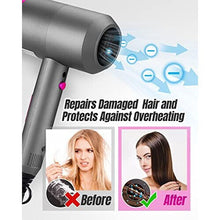 Professional Hair Dryer 1800W, Fast Drying Ionic Hairdryer with 2 Speed 3 Heat Setting and Cool Shot Button, Blow Dryer with 1 Diffuser & 2