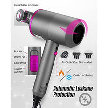 Professional Hair Dryer 1800W, Fast Drying Ionic Hairdryer with 2 Speed 3 Heat Setting and Cool Shot Button, Blow Dryer with 1 Diffuser & 2