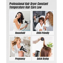 Professional Hair Dryer 1800W, Fast Drying Ionic Hairdryer with 2 Speed 3 Heat Setting and Cool Shot Button, Blow Dryer with 1 Diffuser & 2