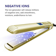 Professional Hair Straighteners Irons Golden Digital LCD Display