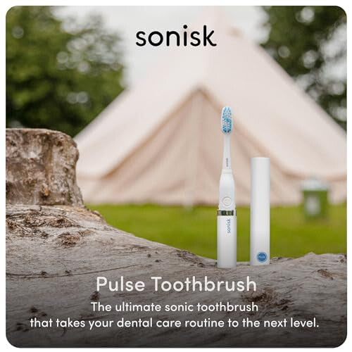 Pulse | Battery Powered Electric Toothbrush | Portable Travel Size with Antimicrobial Sonic Technology | 1x Battery, 2X Brush Heads, 1x Travel Case