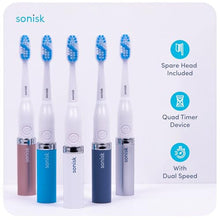 Pulse | Battery Powered Electric Toothbrush | Portable Travel Size with Antimicrobial Sonic Technology | 1x Battery, 2X Brush Heads, 1x Travel Case