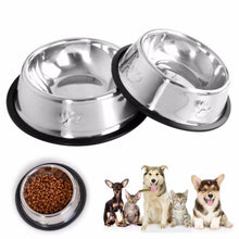 (Puppy Paw, 15cm) Stainless Steel Dog Bowls Pet Feeding Equipment