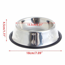 (Puppy Paw, 15cm) Stainless Steel Dog Bowls Pet Feeding Equipment