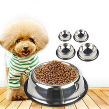 (Puppy Paw, 15cm) Stainless Steel Dog Bowls Pet Feeding Equipment