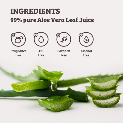 Pure Aloe Vera Gel For Face, 250ml - Pure Organic Aloe Vera Gel Rich in Vitamin A, C, E - Ideal Aloe Vera Gel Moisturiser - 100% Aloe Vera Gel for