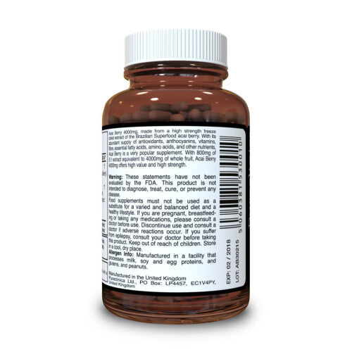 Pureclinica 18 Months Acai Berry 4000mg Acai + 3 highly potent clinically proven fat burners.May help burn 11lb fat month - 6 bottles