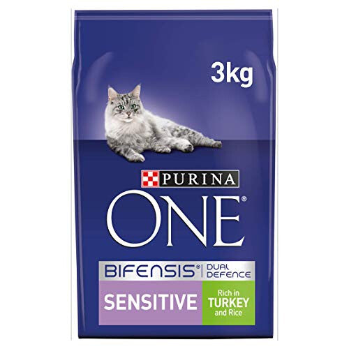 Purina ONE Sensitive Dry Cat Food Turkey & Rice 3kg (Case of 4)