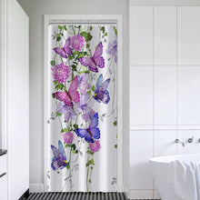 Purple Butterfly Shower Curtains for Bathroom, Summer Spring Shower Curtain Butterflies Rustic Floral Shower Curtain with 7 Hooks,36X72 Inches