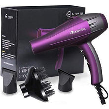 (Purple) Professional Ionic Hair Dryer 2100W 3 Heat Levels 2 Speed Settings Low Noise Far Infrared AC Motor With Hair Diffuser/Nozzle/Comb/UK Plug