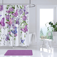 Purple Shower Curtain Butterfly Shower Curtains for Bathroom, Summer Shower Curtain Lavender Lilac Pink Floral Shower Curtain with 12 Hooks,72X72''